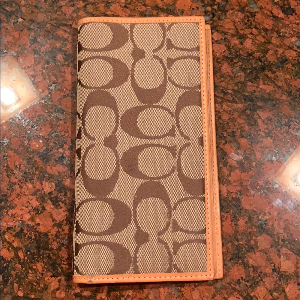 Coach check book cover